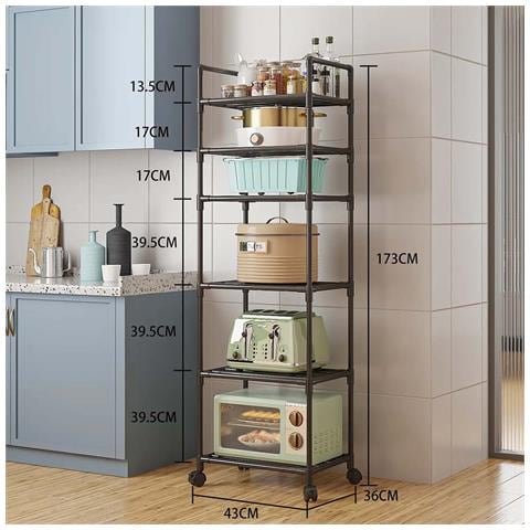 Scaffale Da Cucina A 6 Ripiani - Mobile E Pratico Per Organizzare La Tua Cucina - Foto 2