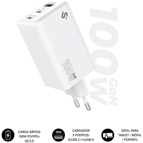 SUBCHG-6G1003 Caricabatterie per dispositivi mobili Universale Bianco AC Ricarica rapida Interno - Foto 1