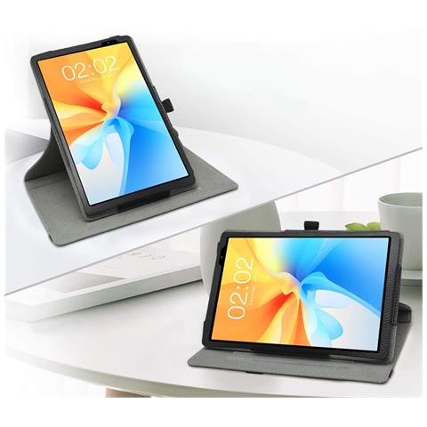 Jrtal Custodia A Libro Per Tablet Teclast P25t 10"" Girevole A 360° Nera - Foto 2