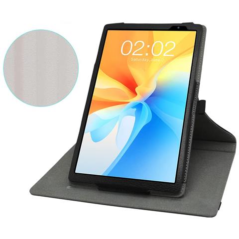 Jrtal Custodia A Libro Per Tablet Teclast P25t 10"" Girevole A 360° Nera - Foto 6