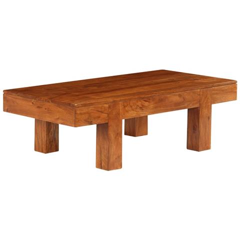 Tavolino Da Salotto In Legno Acacia Finitura Ambra 110x55x35 Cm - Foto 8