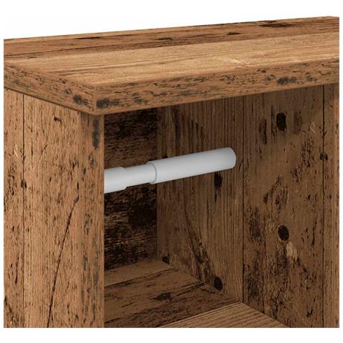 Mobile da Bagno con Portarotolo Legno Antico 39x22x90 cm - Foto 9