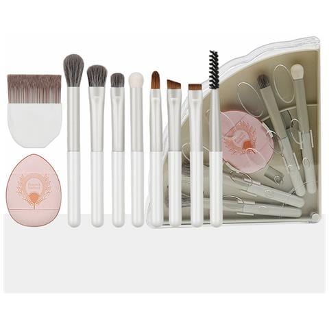 Set Di Pennelli Da Trucco Portatile - 10-in-1 Pennelli Da Viaggio Pieghevoli A Pavone - Foto 1