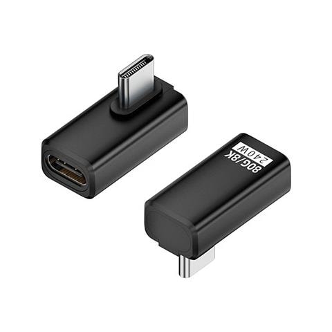 Adattatore Usb-c Femmina A Maschio Ad Angolo Retto 240w 80gbps (confezione Da 2) Black - Foto 3