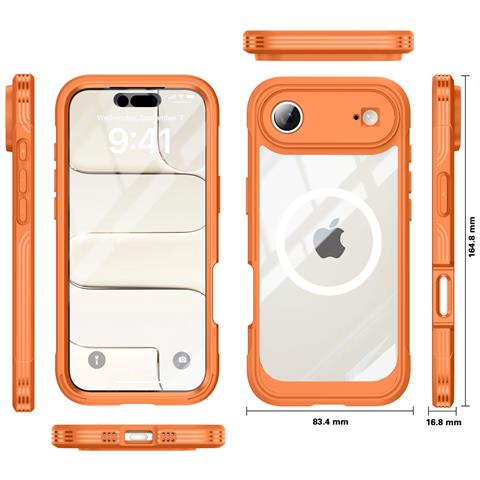 Custodia Arancione 9h In Vetro Temperato Antiurto Compatibile Con Iphone 17 Air - Foto 2