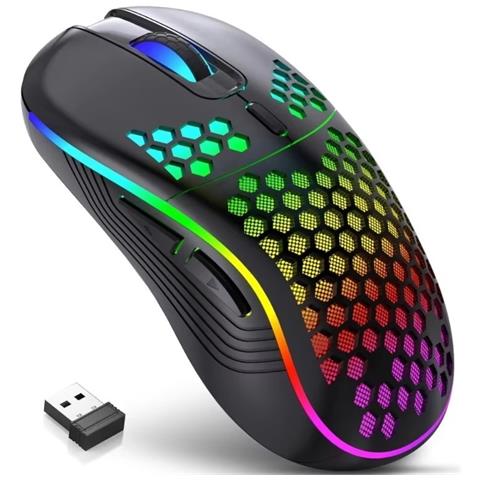 Mouse Wireless 2.4g Ricaricabile Con Illuminazione - Dpi Regolabile, Design Ergonomico Black - Foto 1