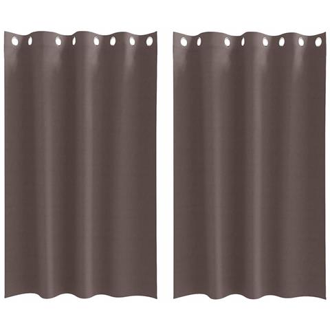Tende con tende 2 pcs Marrone scuro Poliestere - Foto 1