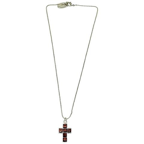 Collana Con Croce2 In Marrone E Argento - Foto 1