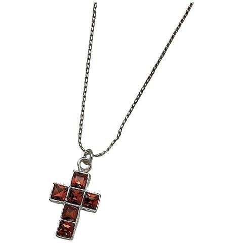 Collana Con Croce2 In Marrone E Argento - Foto 2