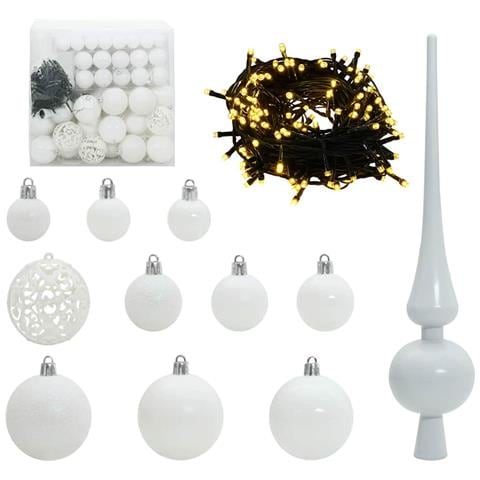 Set di Palle di Natale con 300 LED 120 pcs Bianco Plastica - Foto 1