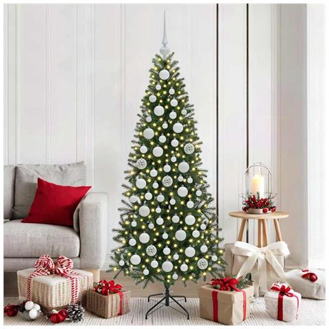 Set di Palle di Natale con 300 LED 120 pcs Bianco Plastica - Foto 2
