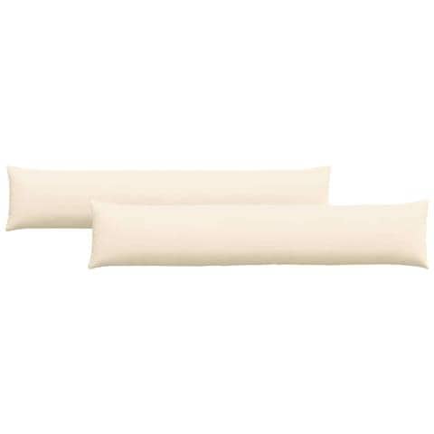 Cuscini da Divano 2 pcs Crema 200 x 40 cm Tessuto in Cords - Foto 1