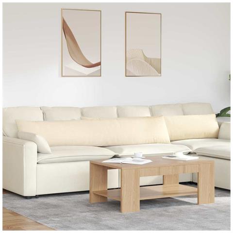 Cuscini da Divano 2 pcs Crema 200 x 40 cm Tessuto in Cords - Foto 2