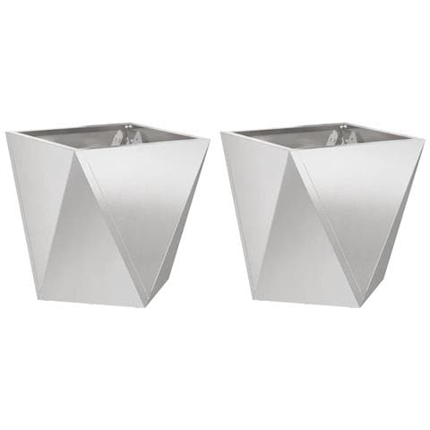 Fioriera 2 pcs Argento 40 x 40 x 40 cm Acciaio inossidabile - Foto 1