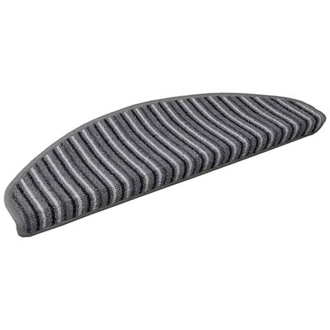 Tappetini per scale autoadesivi 15 pcs Grigio 65 x 21 x 4 cm - Foto 1