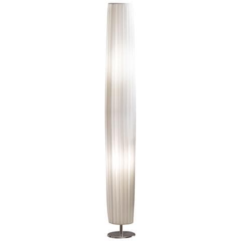 Lampada da terra Art Déco 120 cm, tessuto bianco - Foto 2