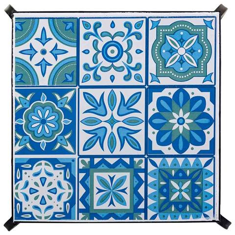 Set Di 3 Supporti In Mosaico Nero E Metallo - Foto 8