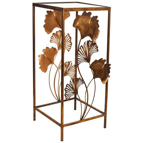 Tavolino Angolare In Metallo Dorato 35x33x76h - Foto 1