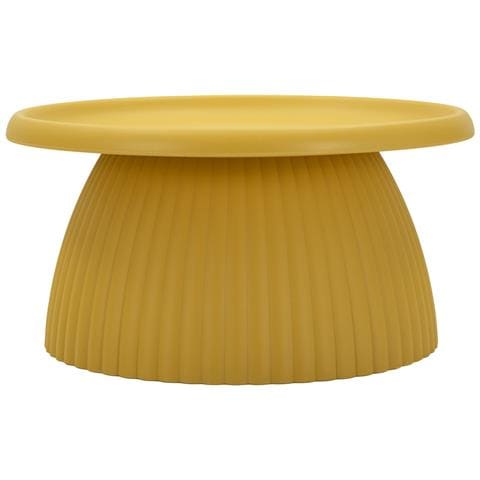 Tavolino Da Salotto Geax In Plastica Senape Ø 70x35 Cm - Foto 1