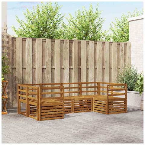 Set divani 6 pcs Naturale Legno di Acacia Massello - Foto 2