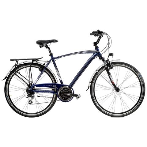 Bici Uomo City Bike Misura 28 Linea Zefiro Bicicletta Acera 24v Forcella Idraulica Telaio Alluminio Zfr24vsf Luci A Led - 52 Blu Scuro - Foto 1