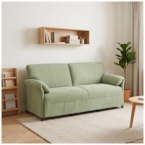 Divano 3-Persone Verde chiaro 198 x 83 x 95 cm Velluto - Foto 2