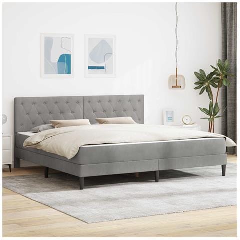 Struttura letto con materasso Grigio chiaro 180 x 200 cm - Foto 2