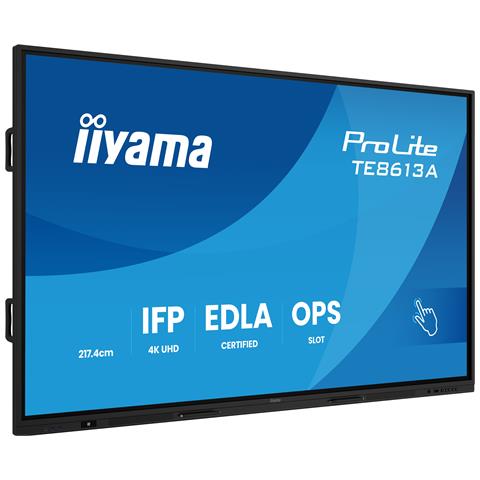 TE8613A-B2AG visualizzatore di messaggi Design chiosco 2,17 m (85.6") Wi-Fi 500 cd /m² 4K Ultra HD Nero Touch screen Processore integrato Android 24/7 - Foto 2