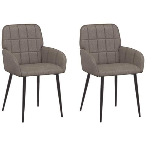 Sedie da pranzo 2 pcs Similpelle Grigio 57 x 50 x 85 cm - Foto 1