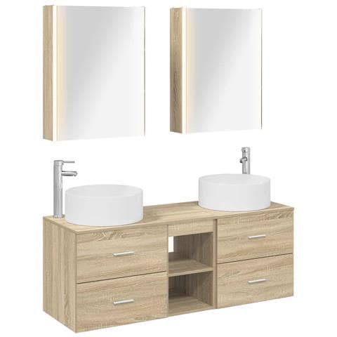 Set di mobili per il bagno 5 pcs Rovere Sonoma - Foto 1