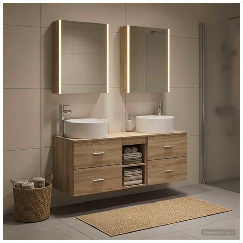 Set di mobili per il bagno 5 pcs Rovere Sonoma - Foto 2