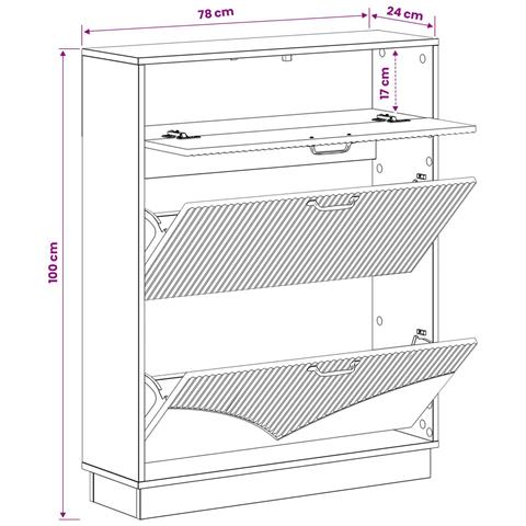 Mobile per scarpe HOORN 78 x 24 x 100 cm Legno ingegnerizzato - Foto 9