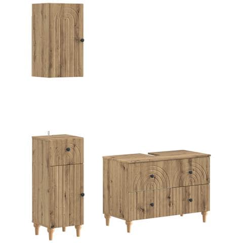 Set di armadietti da bagno in 3 pezzi ALKMAAR - Foto 1