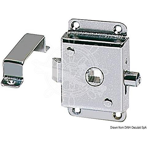 Serratura per WC ottone cromato 70x45 mm - Foto 1