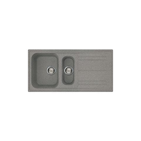 Lavello LZ102TT 2 Vasche con Gocciolatoio Dimensioni 100 x 50 Colore Titanio Serie Riage  - Foto 1