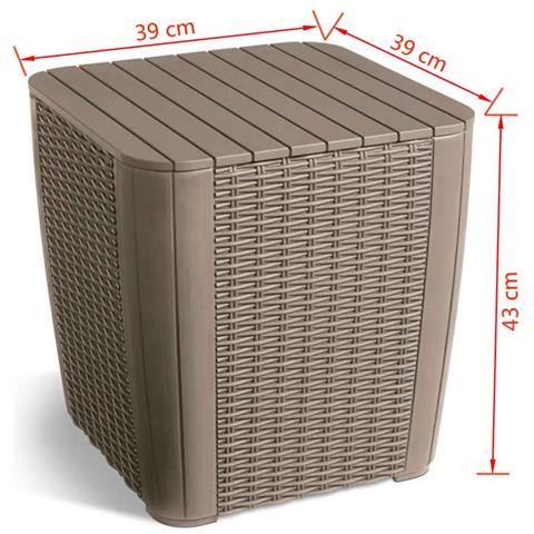 Keter Tavolino da Giardino Luzon in Vimini Arrotondato Cappuccino - Foto 5