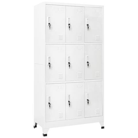 Armadio Con 9 Armadietti In Acciaio 90x45x180 Cm Grigio - Foto 1