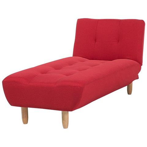 Chaise Longue In Tessuto Rosso Alsten - Foto 1