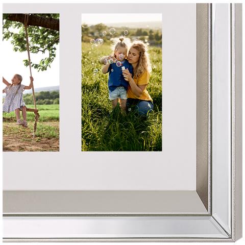 Cornice A Specchio Per 3 Foto Color Argento Makeni - Foto 12
