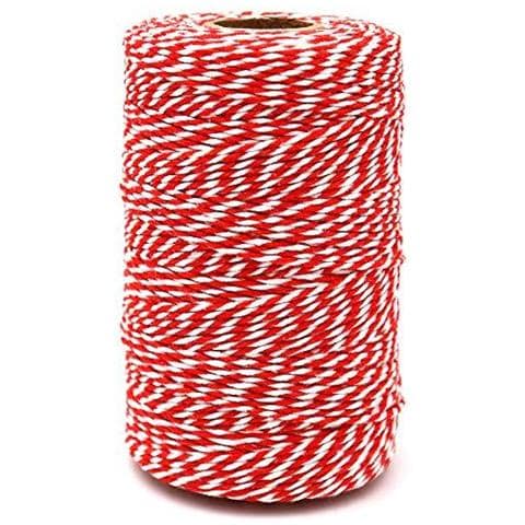 200m Rosso E Bianco String Spago Artigianato Filetto Del Cotone Durevole Spago Perfetto Per Cottura Macellerie Fai Da Te E Arti Mestieri Fatti A Mano - Foto 1