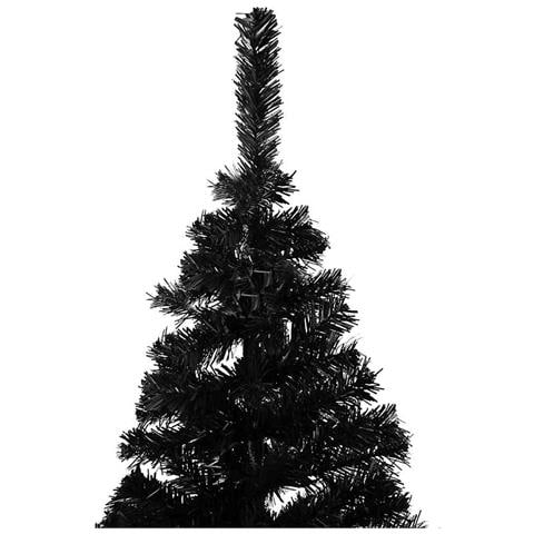 Set Albero Natale Artificiale con LED e Palline Nero 180 cm PVC - Foto 2