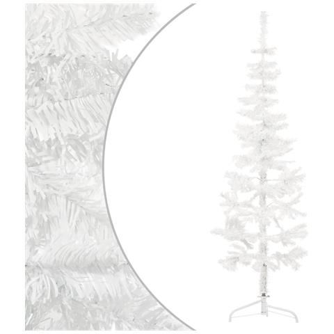 Albero Natale Artificiale Sottile A Metà Supporto Bianco 120 Cm - Foto 1