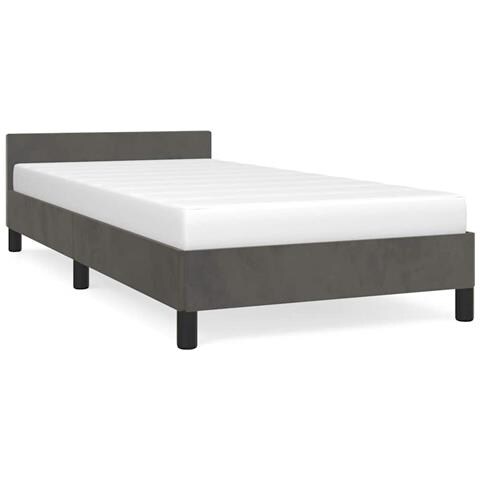 Giroletto senza Materasso Grigio Scuro 90x200 cm Velluto - Foto 1