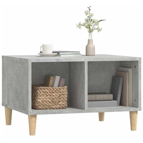 Tavolino Salotto Grigio Cemento 60x50x36,5 cm Legno Multistrato - Foto 8