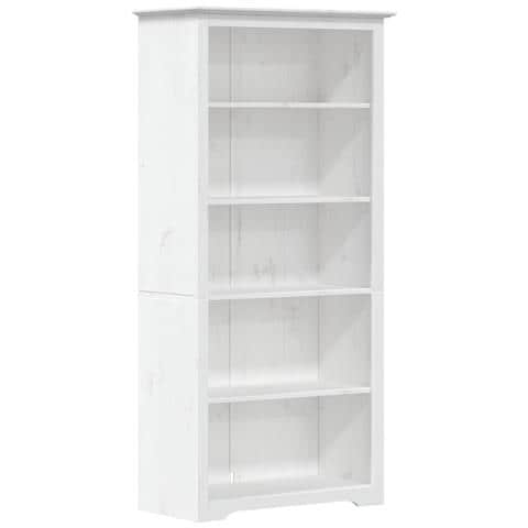 Libreria BODO 5 Ripiani 82x40x173 cm Legno Massello Pino Bianco - Foto 1