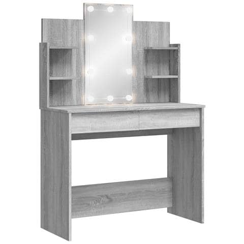 Toeletta Con Luci Led Grigio Sonoma 96x40x142 Cm - Foto 1