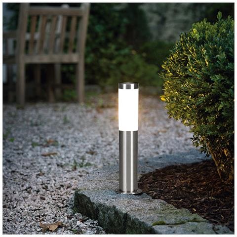 Piantana Contemporanea Da Esterno Helsinki 1 Luce Acciaio Inox Grigio - Foto 1