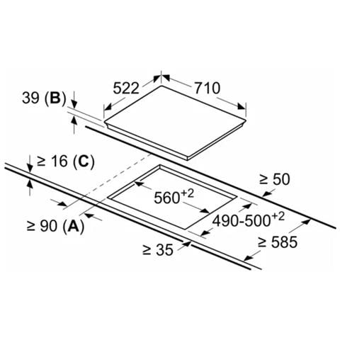 Serie 6 PKD731FP8E piano cottura Nero Da incasso 71 cm Ceramica 3 Fornello (i) - Foto 5