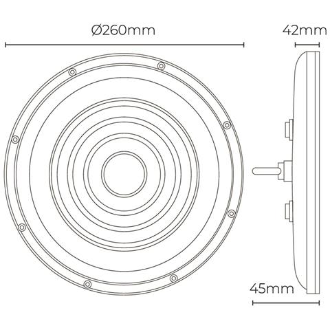 Campana A Led Alluminio 100 W 10000 Lm Ø 30 X 3,2 Cm - Foto 2