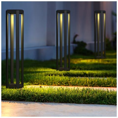 Lampada Da Terra Moderna Da Esterno Alluminio Grigio Luce Led 13w Ip65 - Foto 2